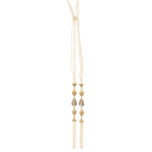 Gold Seed Pearl Lariat